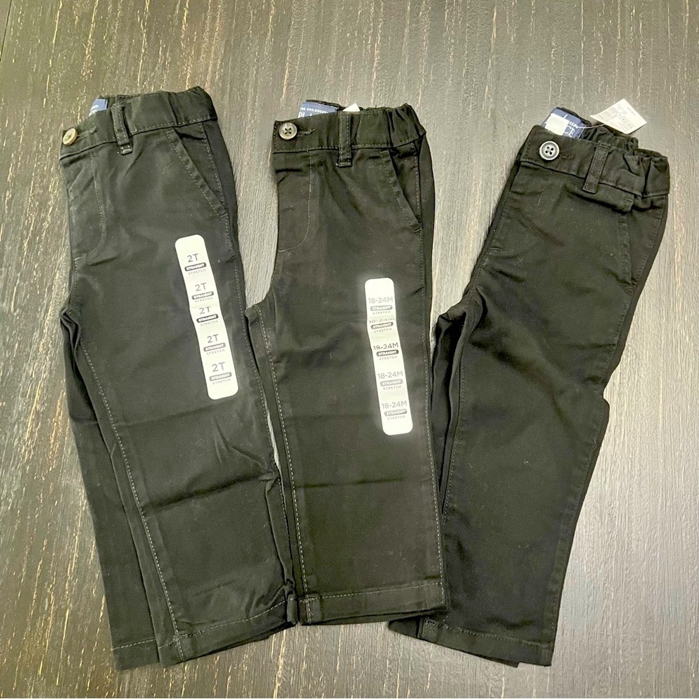 The Children's Place Black Casual Bottoms with Belt Loops 1 2T, 2 18-24 mos